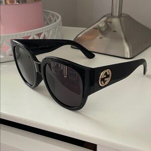 Gucci Black Sunglasses with Gold Accent